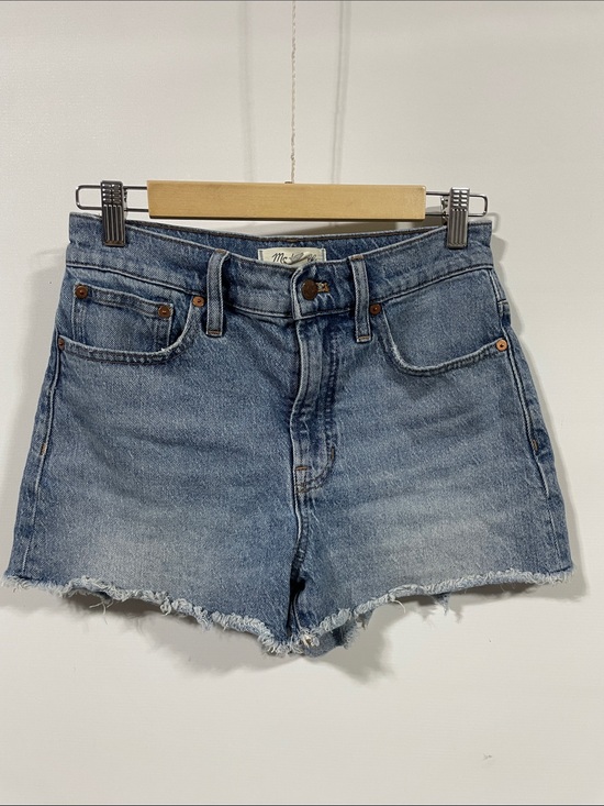 Madewell Pants - Madewell Mid Wash High-Rise Frayed Hem Denim Shorts